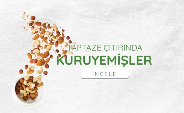 Taptaze çıtırında kuruyemişler